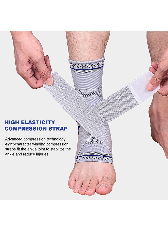 Generic - 1 Pair Ankle Brace for Sprained Ankle with Removable Strap, Compression Sleeve for Plantar Fasciitis Relief Achilles Tendonitis, Ankle Support Brace, Ankle Stabilizer Wrap for Pain Relief, L Size - Image 1