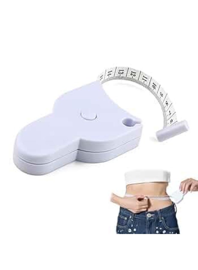 Automatic Body Contour Tape Measure for Accurate Measurements – Retractable Body Measurement Tool – Perfect Fitness Tracker & Body Fat Assessment Tool for Men & Women-white colour - Image 1