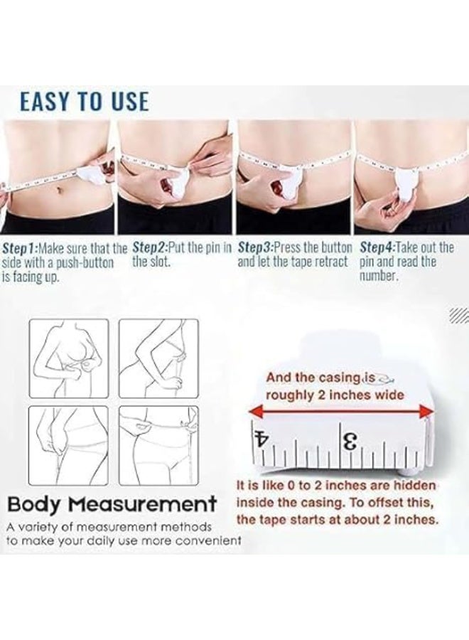 Automatic Body Contour Tape Measure for Accurate Measurements – Retractable Body Measurement Tool – Perfect Fitness Tracker & Body Fat Assessment Tool for Men & Women-white colour - Image 4