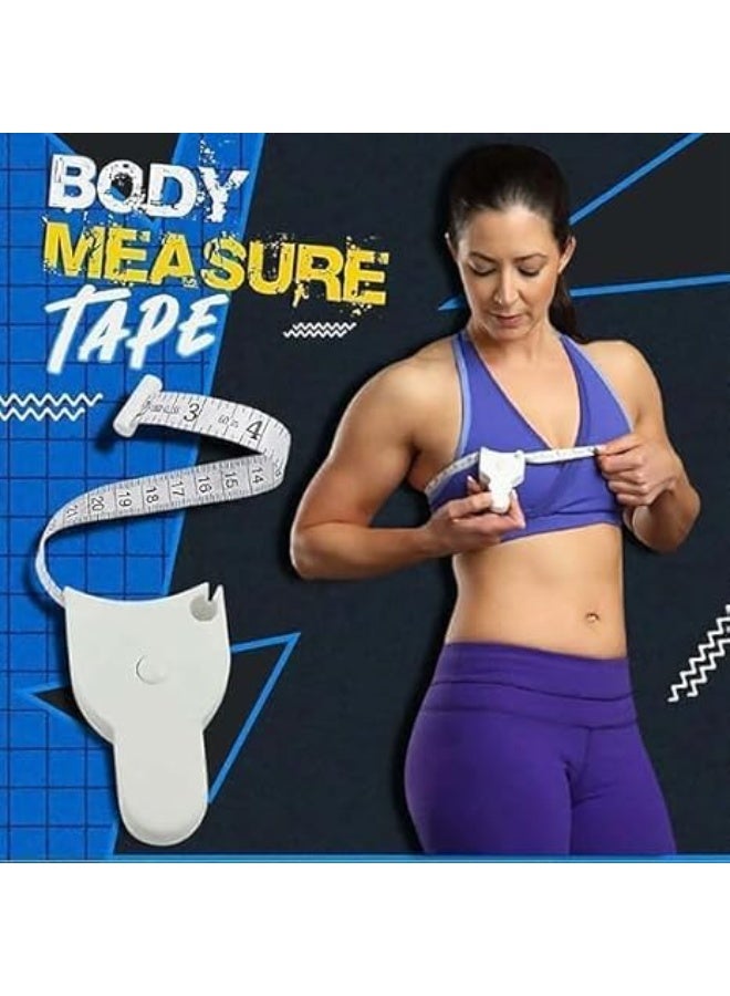 Automatic Body Contour Tape Measure for Accurate Measurements – Retractable Body Measurement Tool – Perfect Fitness Tracker & Body Fat Assessment Tool for Men & Women-white colour - Image 3