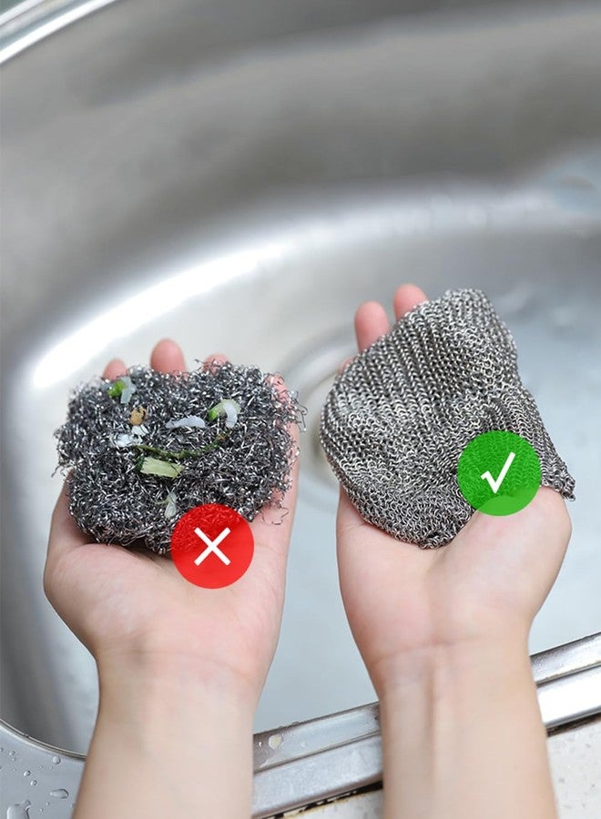 QFSH 3Pcs Wire Dishwashing Rag Cloths Multipurpose Metal Wire Cleaning Cloths Dish Rags Cloths for Washing Dishes Non-Stick Cookware Soft Thickened Wire Dishwashing Rags - Image 5