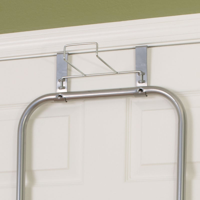 Household Essentials 144222 Over The Door Small Ironing Board with Iron Holder, Natural Cotton Cover Silver - Image 5