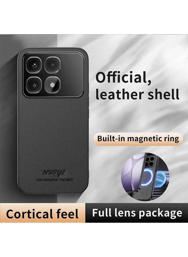 اس-توب جراب هاتف Redmi K70 Ultra من HUIYI مصنوع من الجلد المغناطيسي - Image 2