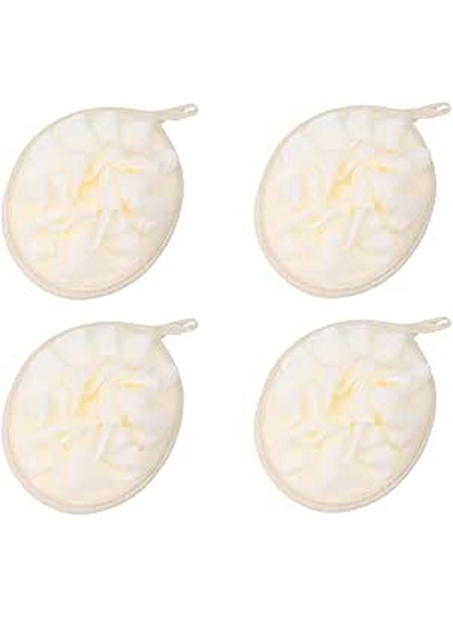 4Pcs Beige Bath Puff Set Exfoliating Mesh Scrubber Body Sponge for Women and Men - Image 1