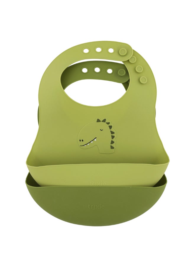 Trixie Silicone Bib With Handy Pocket - Pack of 2 - Mr. Dino - Image 1