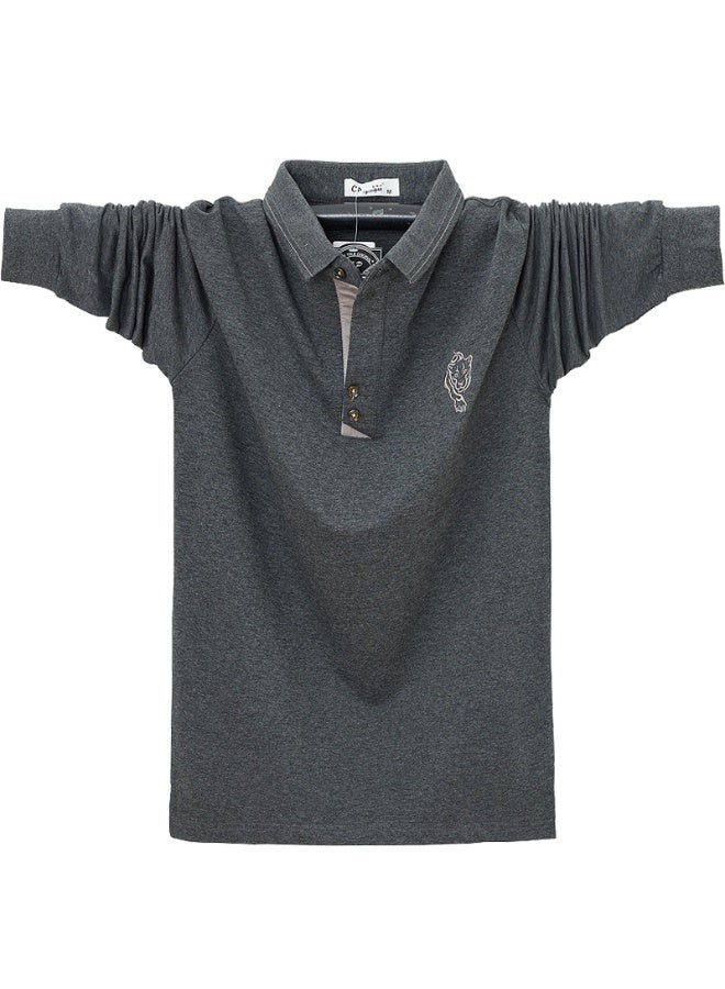 Spring Men Polo Shirt Cotton Men Fashion Embroidery Polo Shirts Long Sleeve - Image 1
