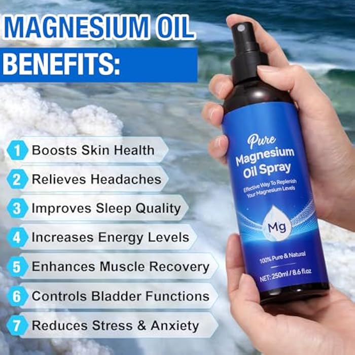 Liefiet Magnesium Oil Spray 8.6Fl Oz, 2Pack Pure Magnesium Spray for Feet, Body and Skin, Topical Mg Oil, Easy to Absorb - Image 3