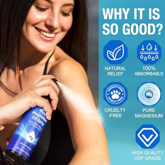 Liefiet Magnesium Oil Spray 8.6Fl Oz, 2Pack Pure Magnesium Spray for Feet, Body and Skin, Topical Mg Oil, Easy to Absorb - Image 4