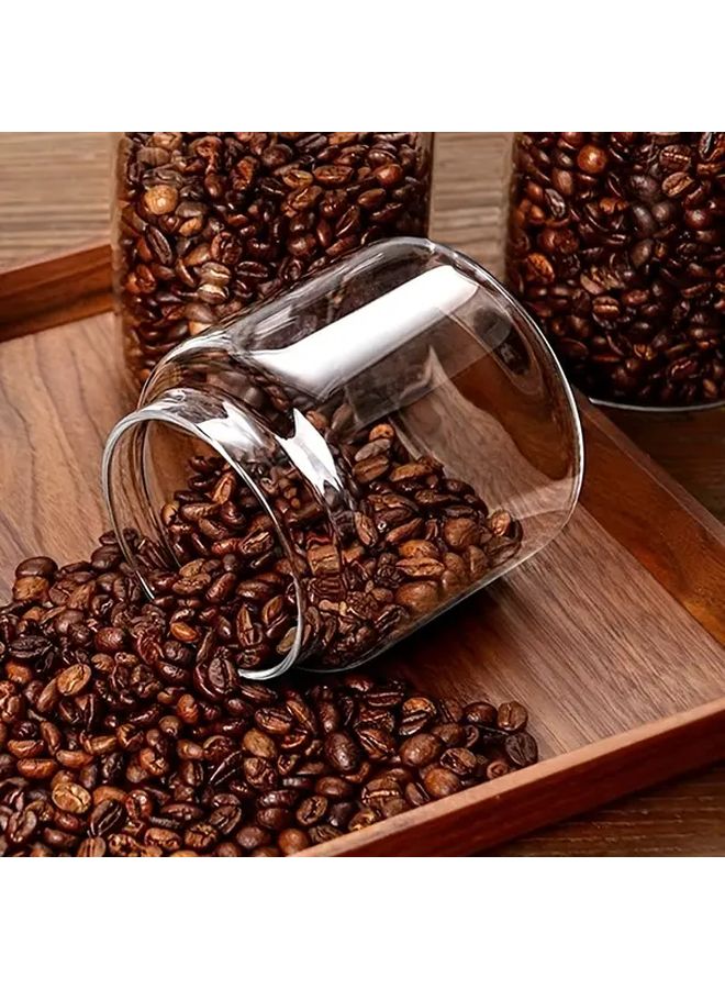Glass Food Storage Jar 750ml with Acacia Wood Lid Container Coffee Tea - Image 2