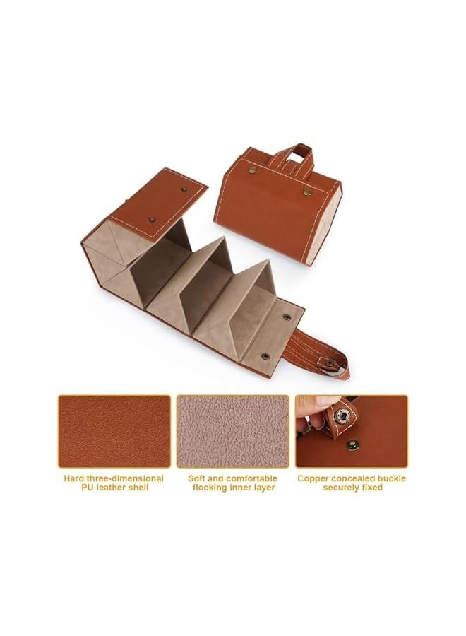 PROMASS 6 Slots Travel Sunglasses Organizer, Foldable Hanging Sunglasses Case Myopia Glasses Case Jewelry Storage Case Eyewear Holder Display for Women Men  - Image 2