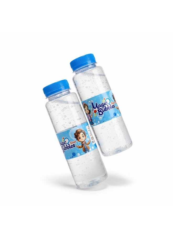 Bubbles Kids refill gun Soap Solution Bottles, Clear Container, 250 ML , for bubbles toys magic - Image 1