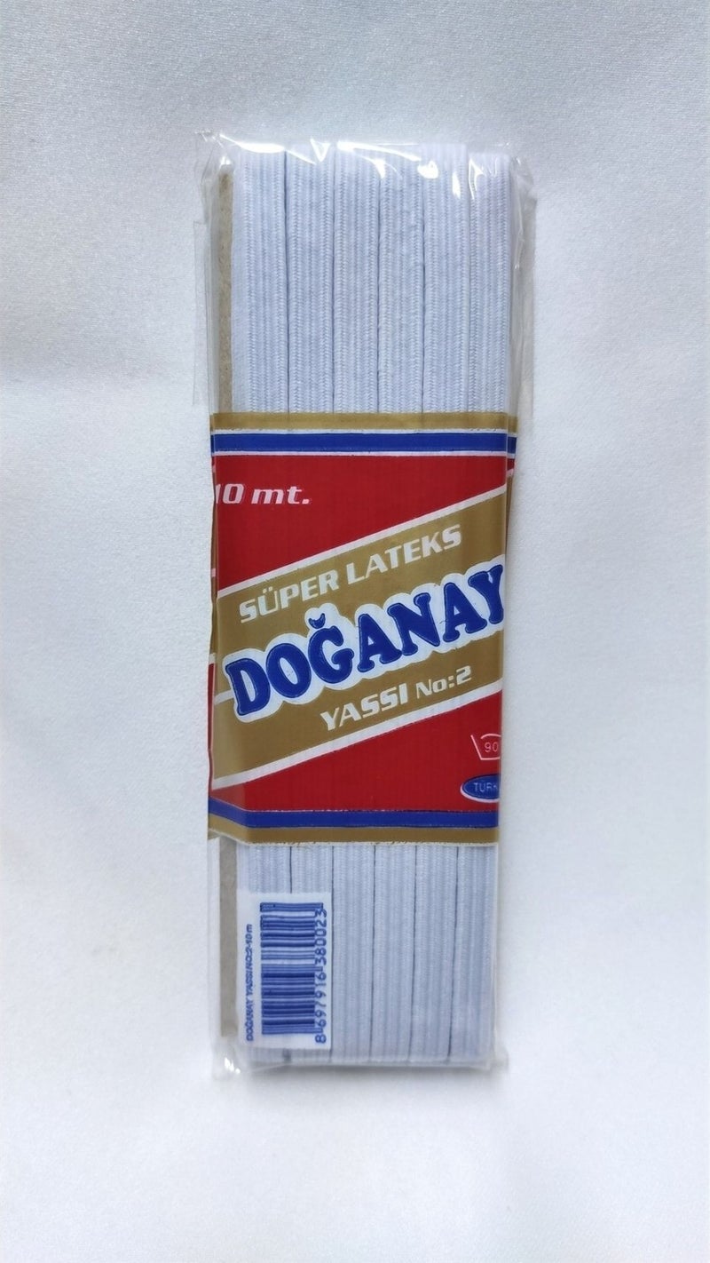 Atmaca Tuhafiye Atmaca Haberdashery Has-Iş White Soft 0.8cm Elastic 10 Meters Waist Leg Trouser Elastic 