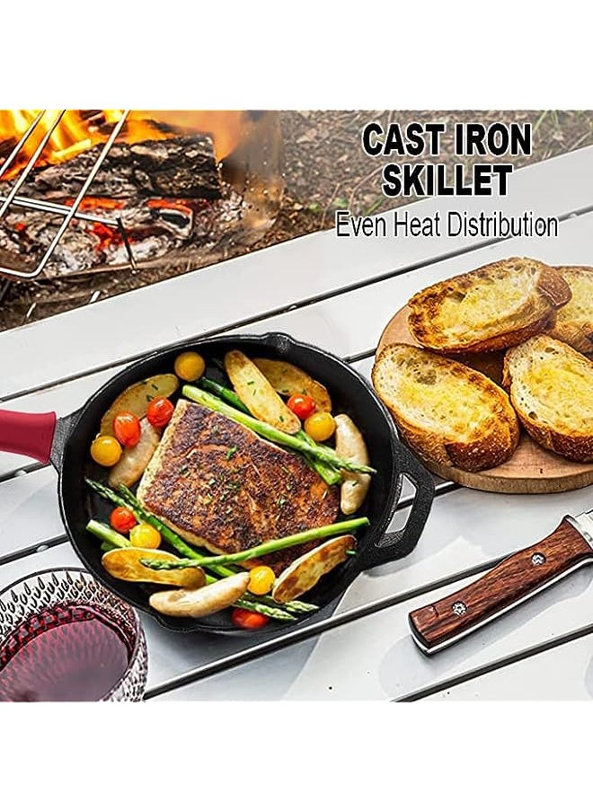 PROMASS - Iron Skillet Pre-Seasoned Frying Pan: Upgraded Seasoned Cast Iron Pan with Handles – Premium Cast Iron Cookware Skillet - Safe Grill Cookware for Indoor & Outdoor Use (26cm, Black) - Image 1
