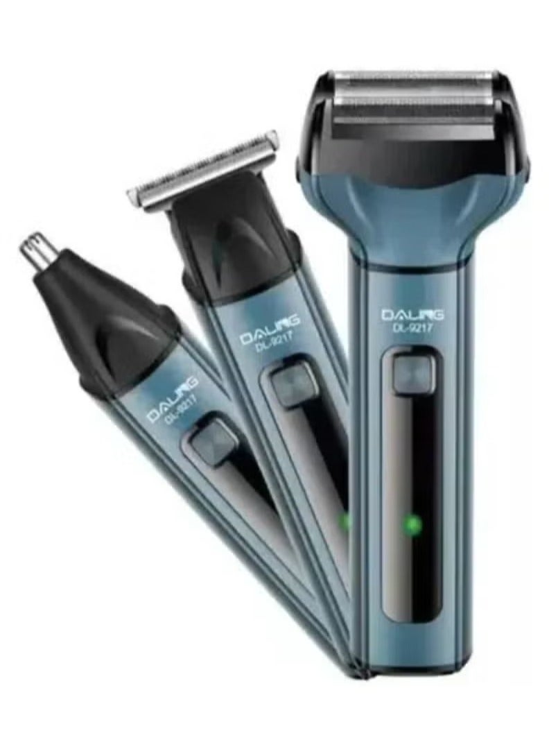DALING DL-9217 Multifunctional Men’s Grooming Kit – 3-in-1 Electric Hair Clipper, Beard Shaver & Facial Hair Trimmer – Rechargeable USB Grooming Machine with 60-90 Min Runtime – Sleek Design for Professional Haircuts, Home Use & Travel Convenience - Image 1