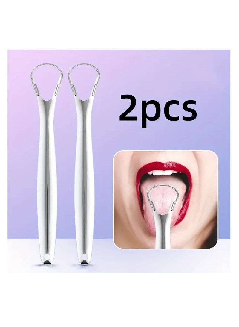Generic 2PCS Reusable Stainless Steel Tongue Cleaner, Tongue Scraper, Oral Cleaning Tool  - Image 1