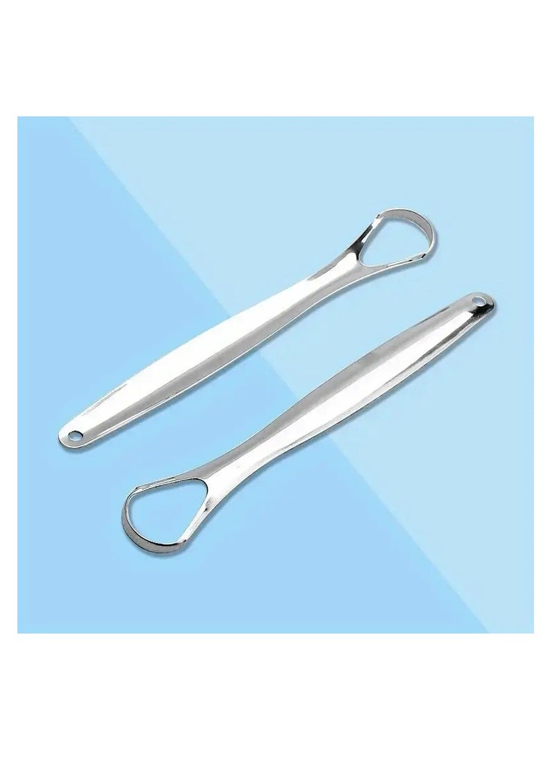 Generic 2PCS Reusable Stainless Steel Tongue Cleaner, Tongue Scraper, Oral Cleaning Tool  - Image 2