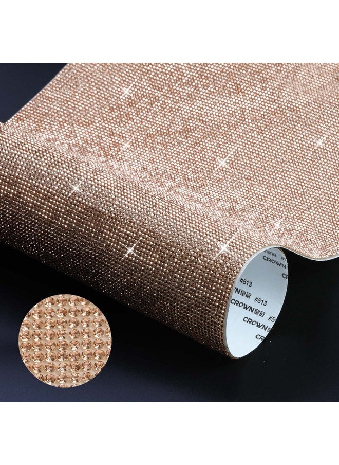BEADSLAND - BEADSLAND Bling Rhinestone Sheet Self Adhesive Crystal Rhinestones Sticker DIY Gifts Car Decoration 15.75" x 9.45" Champagne - Image 1
