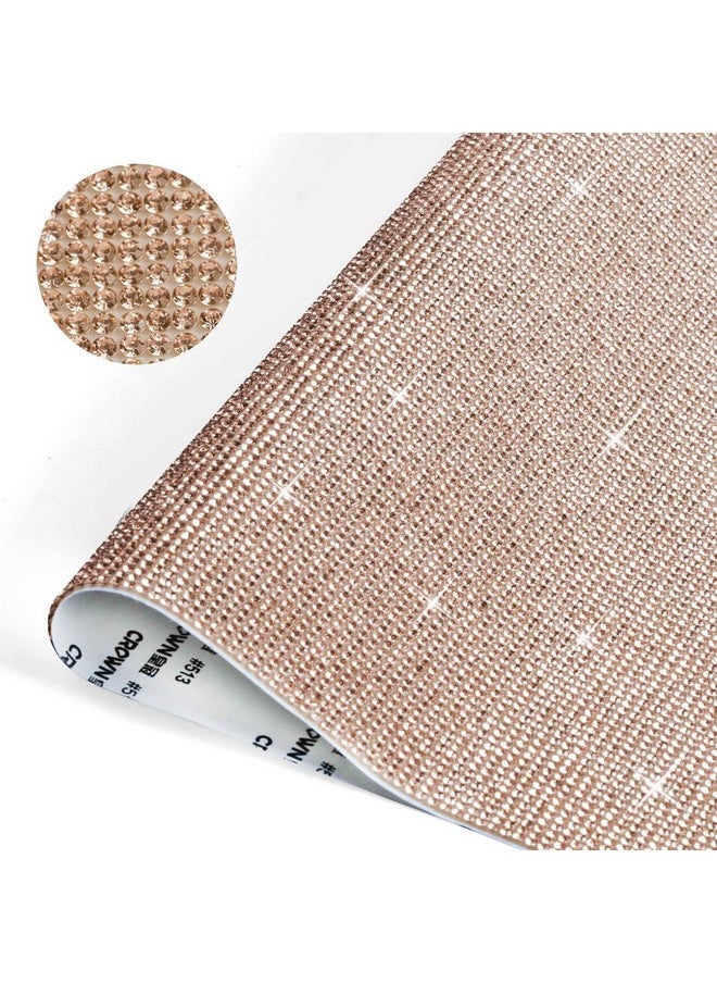 BEADSLAND - BEADSLAND Bling Rhinestone Sheet Self Adhesive Crystal Rhinestones Sticker DIY Gifts Car Decoration 15.75" x 9.45" Champagne - Image 1