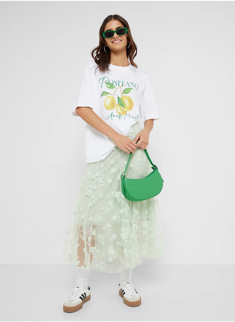 Ginger Crew Neck Oversize Positano Travel T-Shirt