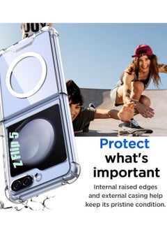 Houmt Samsung Galaxy Z Flip 6 Magsafe Case Compatible with MagSafe Transparent Shockproof Protection Yellowing Resistant Magnetic Phone Case for Galaxy Z Flip 6 5G  - Image 4