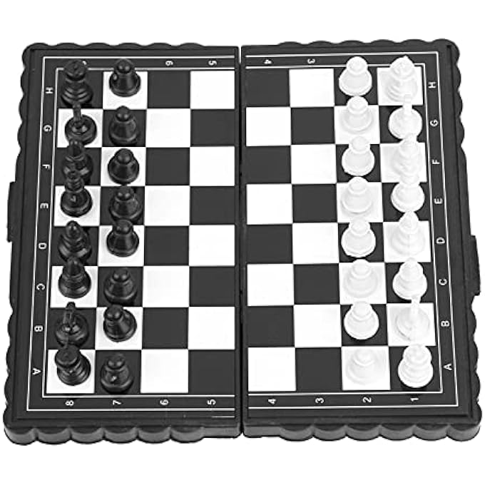DAUERHAFT Chess Set Portable Plastic Folding Chessboard Magnetic Chess Set Game for Party Family Activities - Image 1
