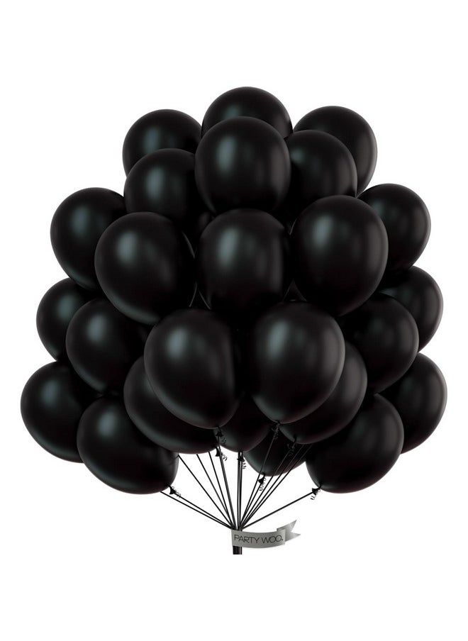 PartyWoo Black Balloons, 52 Pcs 12 Inch Black Balloons, Latex Balloons For Balloon Garland Or Balloon Arch As Birthday Party Decorations, Wedding Decorations, Baby Shower Decorations, Black-Y18  - Image 1