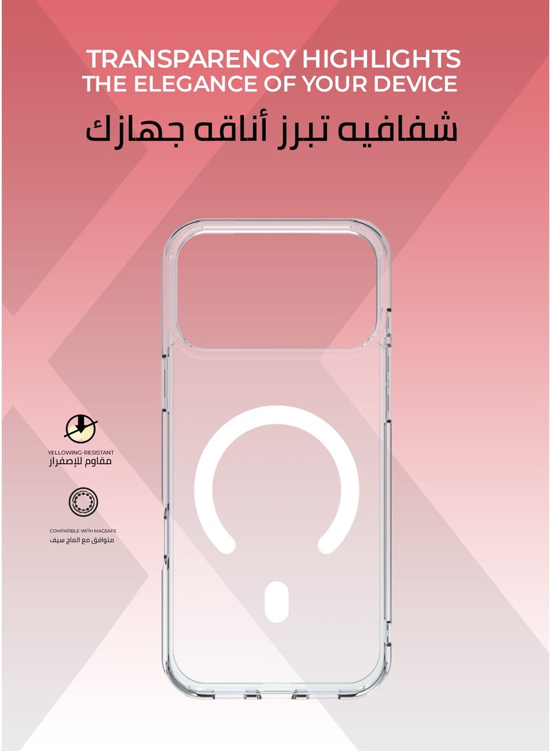 زوندا بكج حماية النخبة 3 في 1 لايفون 17 برو – كفر شفاف ماج سيف مقاوم للإصفرار، حماية شاشة مقاومة للكسر، غطاء كاميرا عالي الوضوح. - Image 3