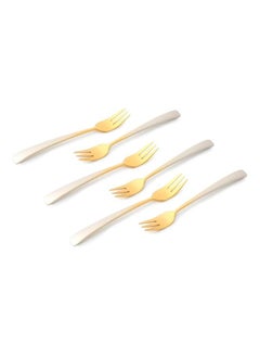Life Smile 12pcs Cutlery Set, 18/10 Stainless Steel, Flatware Set, 12pcs Cake Fork, Gold Gradient, for Home Kitchen, Mirror Polished - Dishwasher Safe  - Image 2