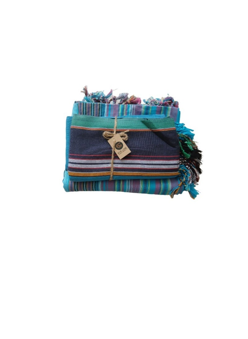Swahili Kikoy Coastal   Beach Towel Large Absorbent Bath Towel 100% Organic Cotton Soft Travel Towels 102*178cm - Image 1