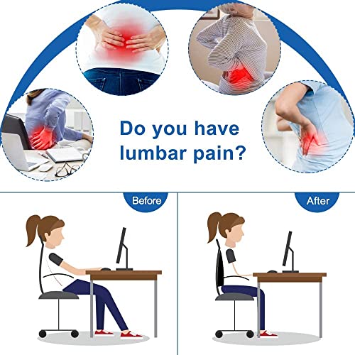 DEBIK® | Lumbar Support Pillow for Office Chair Car Lower Back Pain Relief Memory Foam Back Cushion Gaming Chair Back Pillow Ergonomic Orthopedic Back Rest for Wheelchair Desk (Long) - Image 4
