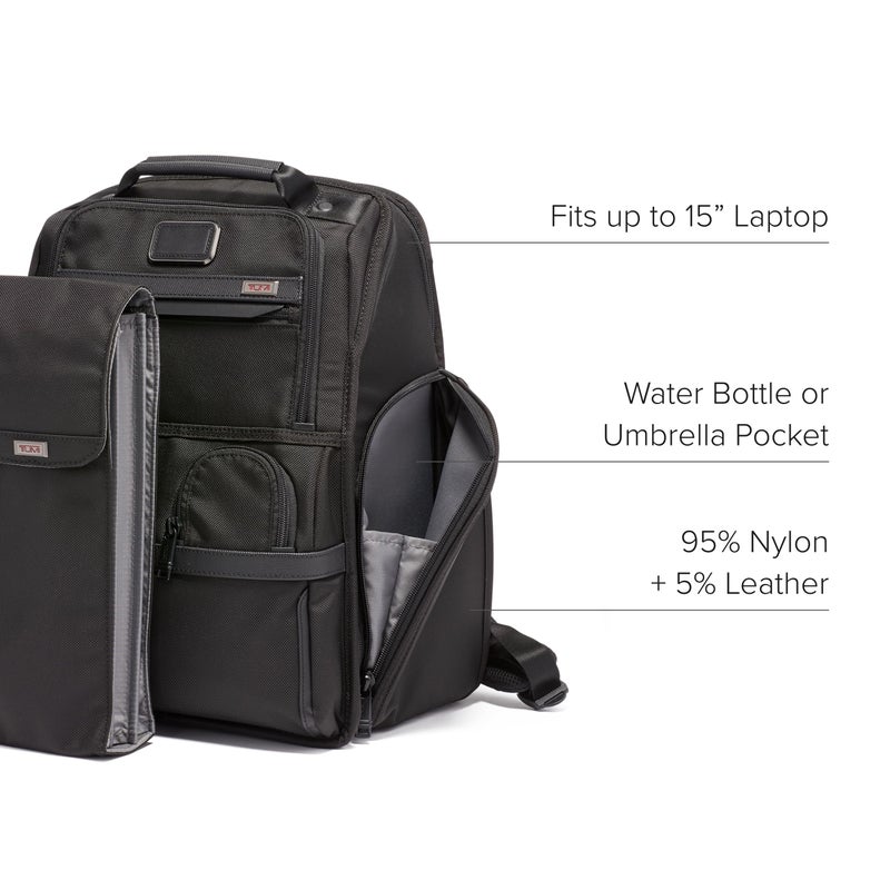 TUMI - Alpha Compact Laptop Bag Brief Pack - Travel Laptop Backpack for Business Tracer - Ballistic Nylon - Black - Image 5