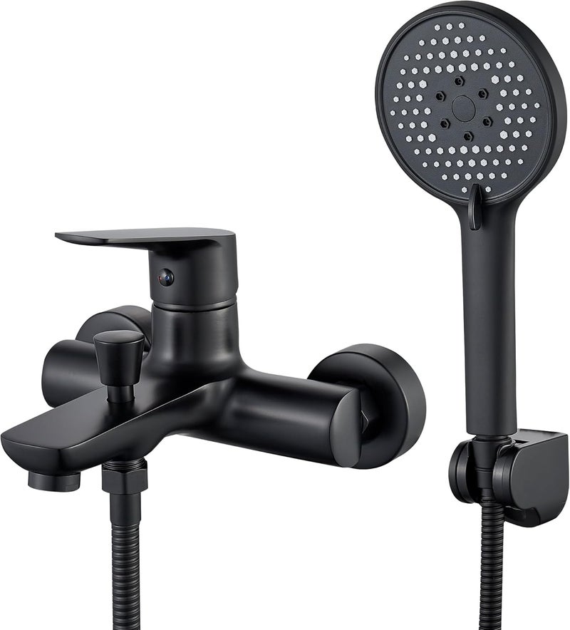 BRIMIX Black Shower Mixer Tap with Handheld Shower Head - Image 1
