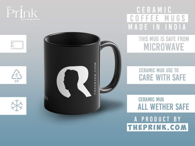 Prink Cristiano Ronaldo Print Black Coffee Mugs Football Coffee Mug Ronaldo Footballer Mugs CR7 Printed CoffeeTea Mug Gift for Footballer Friends Kids 330ml Microwave Dishwasher Safe - Image 5
