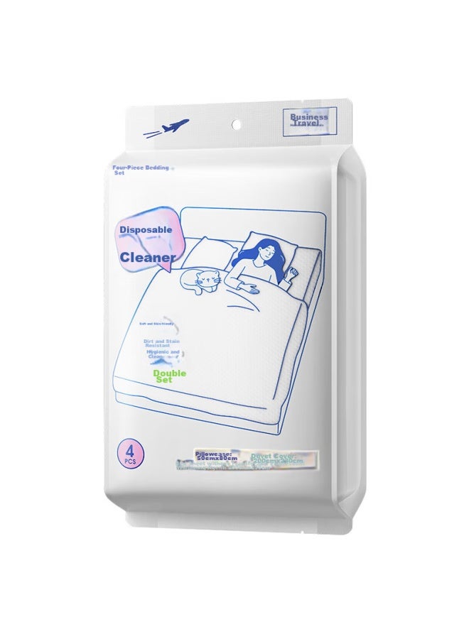 Miniso Disposable Four-piece Bedding Set, Travel Essential, Hotel And Business Trip Portable Kit, 1 Pack - Image 5