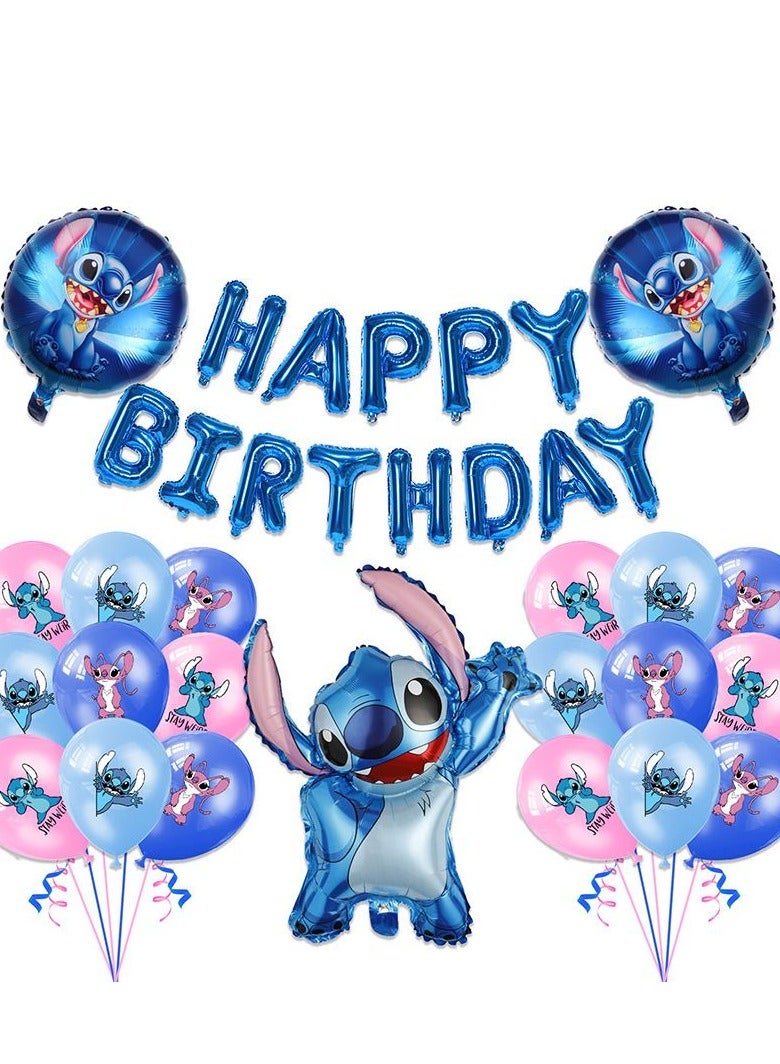 103 Pcs Stitch Party Supplies, Birthday Decorations Set Include Banner, Balloons, Stickers, Hanging Swirls, Cake Cupcake Toppers, Tablecloth for Boys Girls Stitch Theme Party  - Image 5