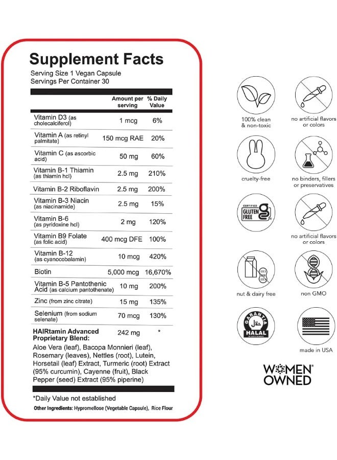 HAIRTAMIN Vegan Hair Vitamins For Faster Hair Growth - Image 5