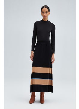 Touche Striped Knitwear Skirt with Elastic Waist  - Image 2