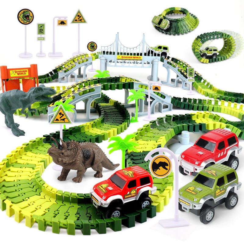 AUUGUU Dinosaur Toys  Create A Dino World with Flexible Race Track Birthday Gift for Kids Ages 3 Toys for 3 4 5 Year Old Boys - Image 2