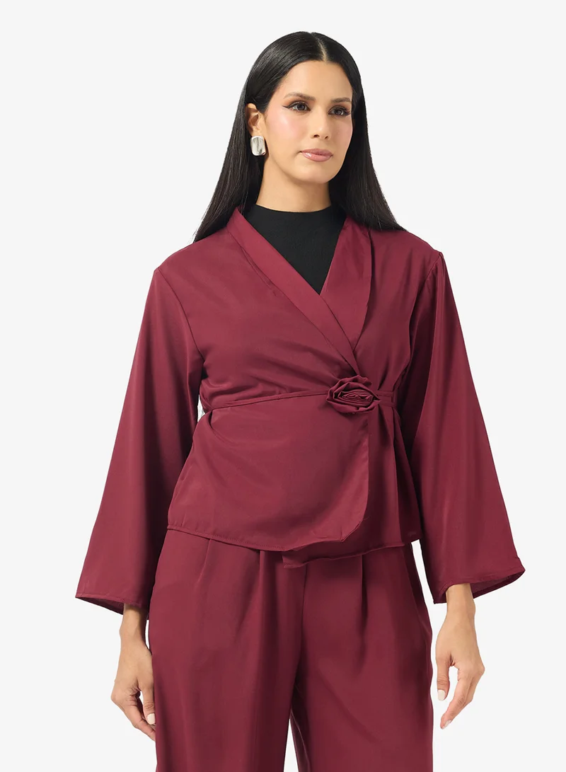 Khizana  Longline Top With Side Tie Up & Pant Set for Women | Best Price UAE