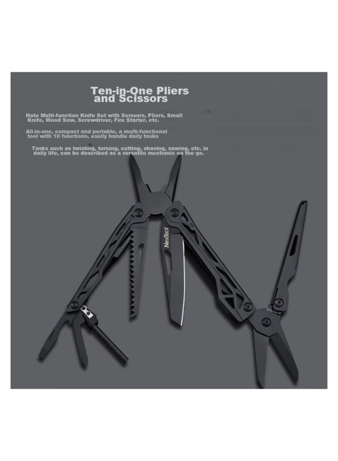 Nextool Outdoor Equipment Multifunctional Folding Knife Tool, Pliers, Scissors Set, Tactical Pliers, Self-defense Knife - Image 4