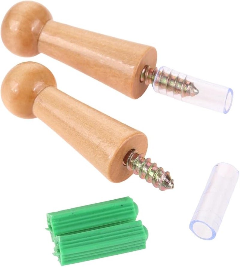 Wooden Shaker Pegs 30Pcs Wall Hooks 50x18mm Screw Components For Storage Shelves - Image 5