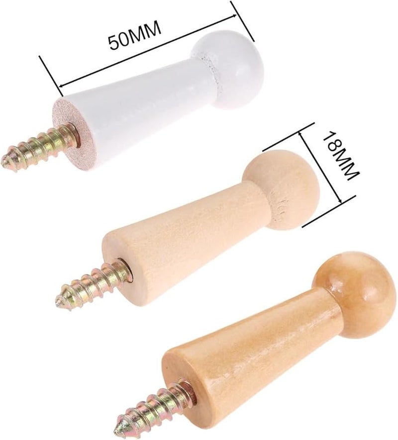 Wooden Shaker Pegs 30Pcs Wall Hooks 50x18mm Screw Components For Storage Shelves - Image 3