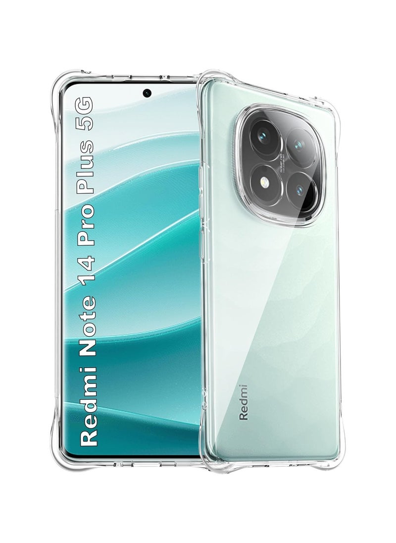 Clear Case for Xiaomi Redmi Note 14 Pro Plus Ultra Slim Fit Soft TPU Corner Bumper Airbag Drop Protection Shockproof Anti-Scratch Crystal Phone Cover For Redmi Note 14 Pro+Transparent 