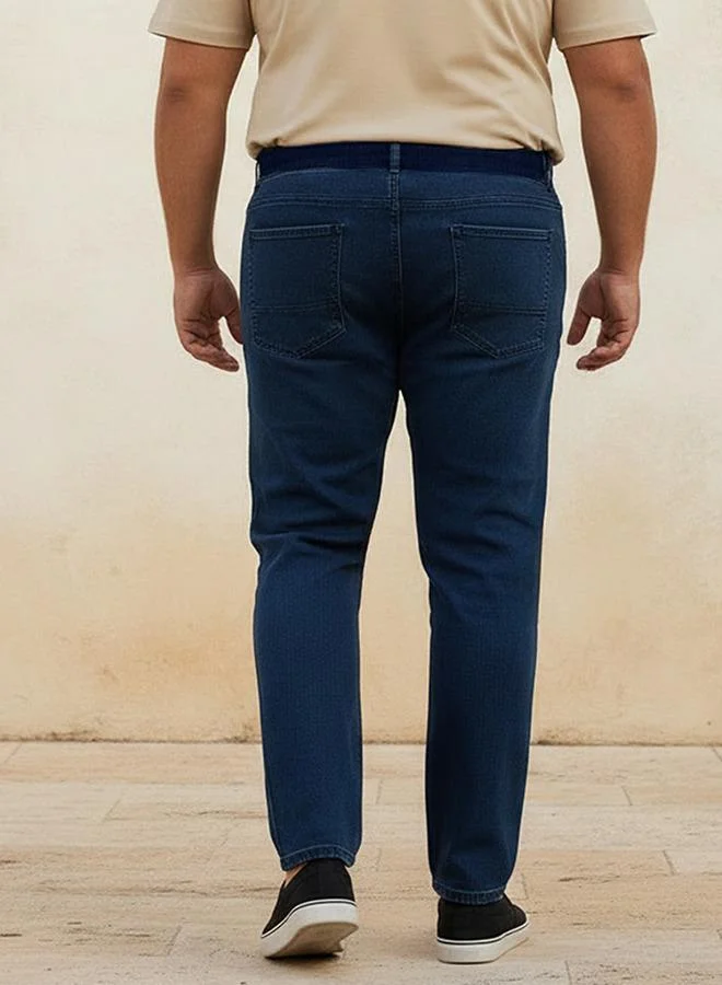 Maxim  Men Regular Fit Flexi Waist Drawstring Detail Jeans for Men | Best Price UAE