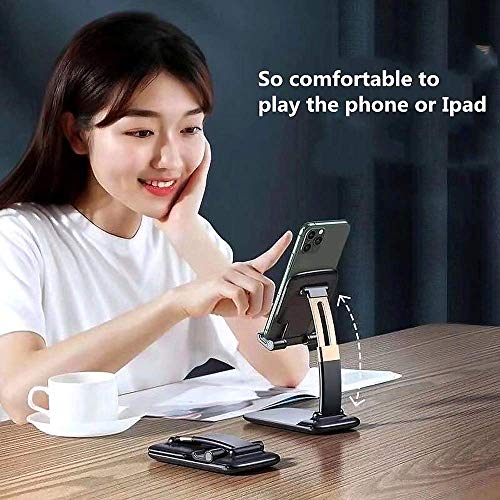 smars® HLD96 Adjustable & Foldable Mobile Phone Stand Tab Holder for Table Desktop Home Office Compatible with Universal Smartphones and Tablets - Image 2