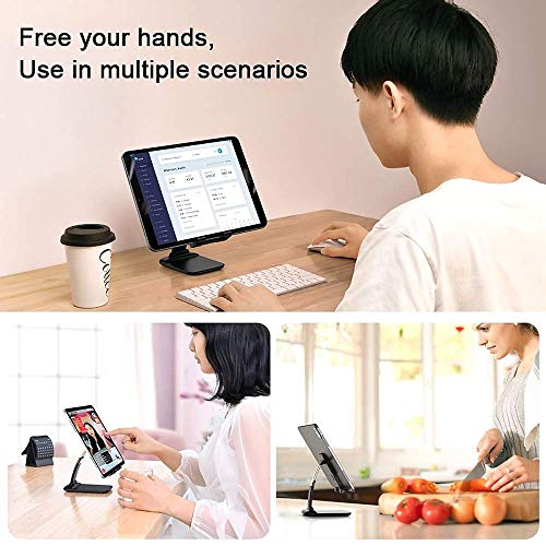 smars® HLD96 Adjustable & Foldable Mobile Phone Stand Tab Holder for Table Desktop Home Office Compatible with Universal Smartphones and Tablets - Image 5
