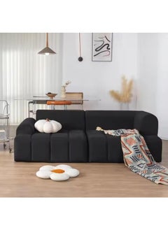 Poppins Home Modern Comfort: Minimalist Soft Fabric Sofa for Living Space (Black)  - Image 3