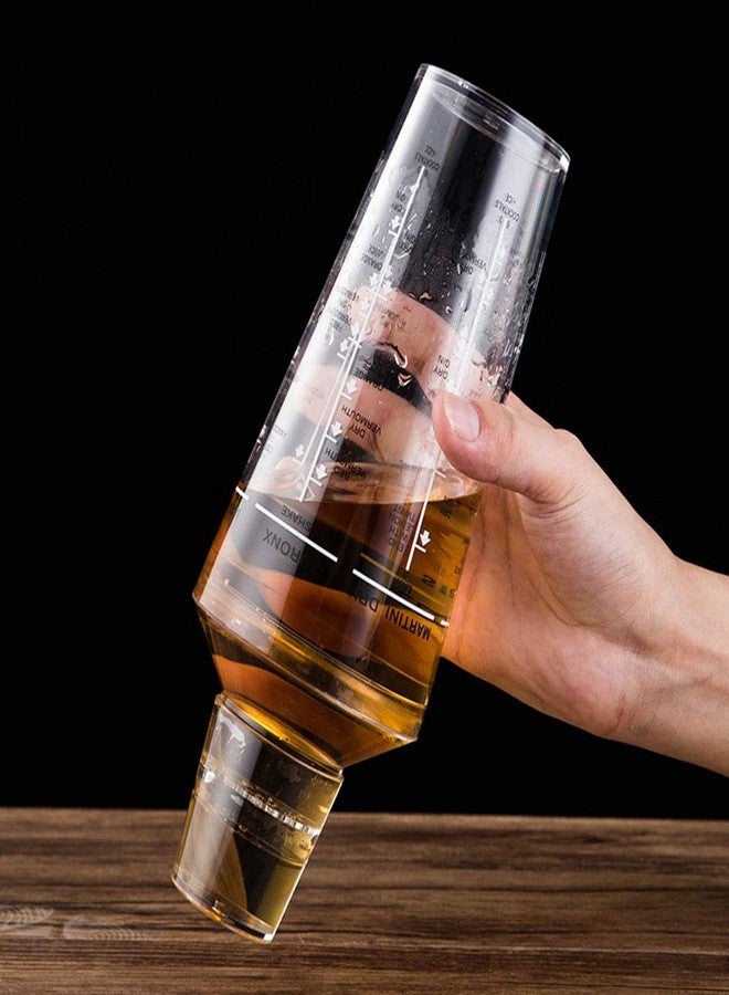 فديت خلاط كوكتيل بلاستيكي ثلاثي القطع سعة 24 أونصة، مزود بغطاء ومصفاة، مثالي لتحضير شاي بوبا، طقم أدوات البارمان - Image 3