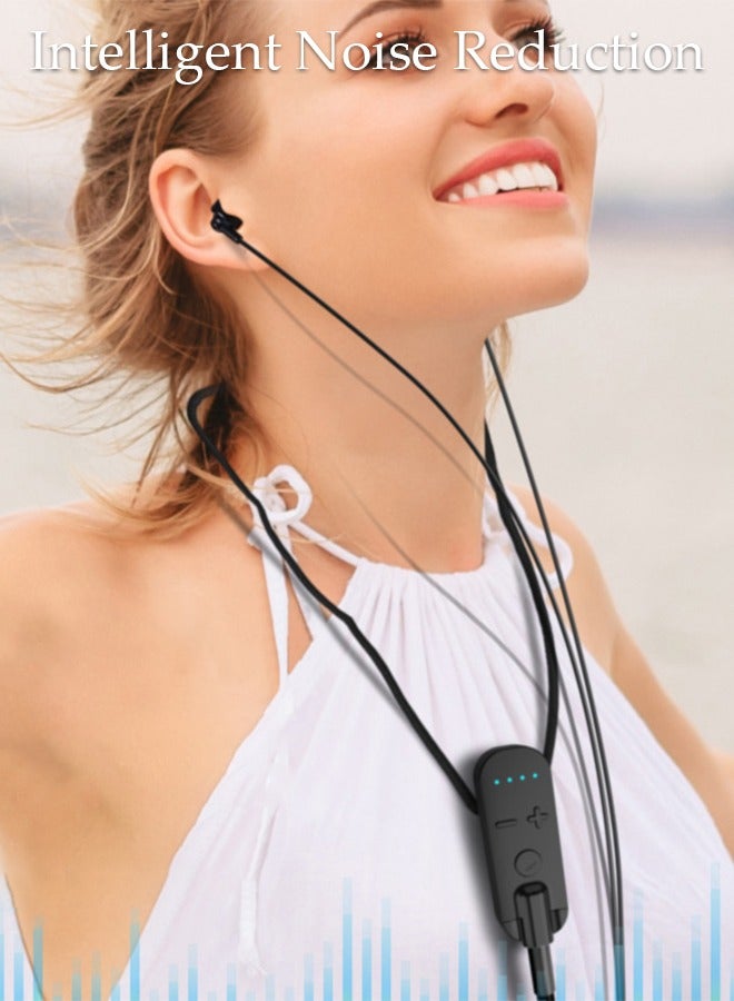 DUNISO Clip On Bluetooth Earphones Bluetooth Headphones Collar Clip Wireless Headsets LED Battery Display Active Noise Reduction Fast Charger Earpiece v5.2 with Microphone Handsfree for Cell Phone - Image 5
