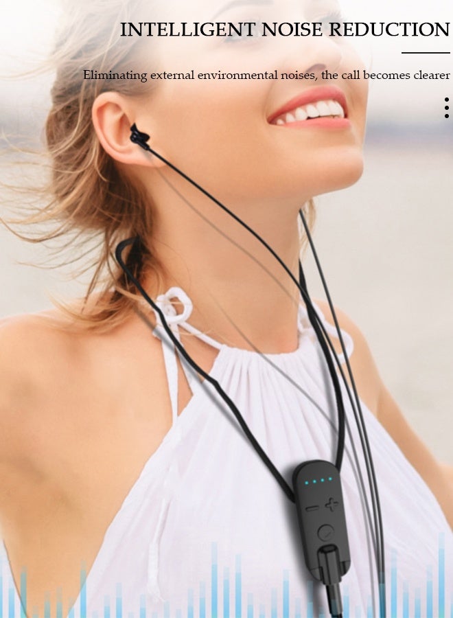 DUNISO مشبك على سماعات بلوتوث، سماعات رأس بلوتوث بمشبك طوق، سماعات رأس لاسلكية، شاشة LED للبطارية، تقليل الضوضاء النشطة، شاحن سريع، سماعة أذن v5.2 مع ميكروفون غير يدوي للهاتف الخلوي - Image 3